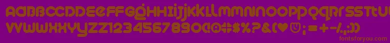 Plush-fontti – ruskeat fontit violetilla taustalla