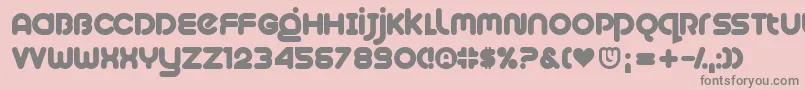 Plush-fontti – harmaat kirjasimet vaaleanpunaisella taustalla