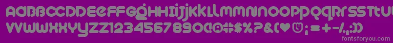 Plush-fontti – harmaat kirjasimet violetilla taustalla