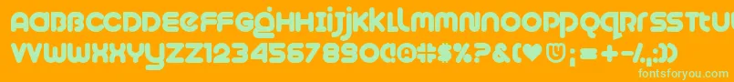 Шрифт Plush – зелёные шрифты на оранжевом фоне