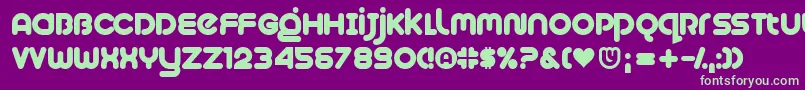 Plush Font – Green Fonts on Purple Background