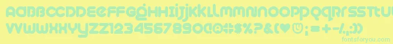 Plush Font – Green Fonts on Yellow Background