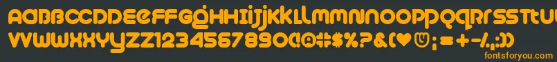フォントPlush – 黒い背景にオレンジの文字