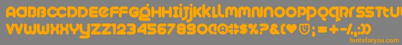 フォントPlush – オレンジの文字は灰色の背景にあります。