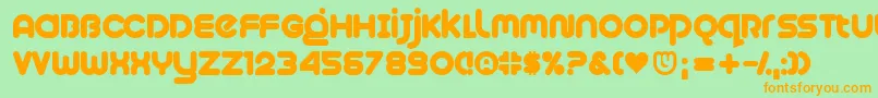 Plush Font – Orange Fonts on Green Background