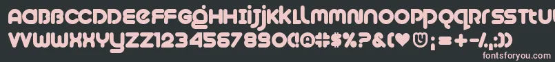Plush-fontti – vaaleanpunaiset fontit mustalla taustalla