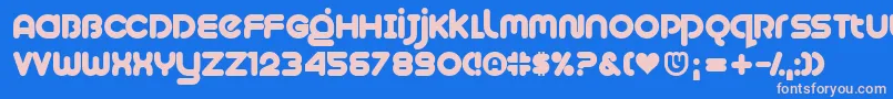 フォントPlush – ピンクの文字、青い背景