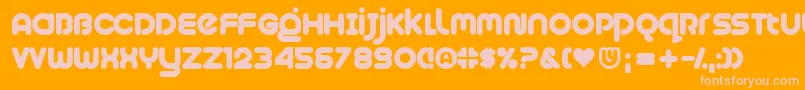 Plush Font – Pink Fonts on Orange Background