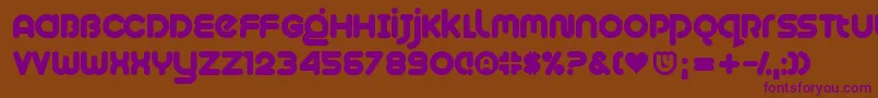 Plush-fontti – violetit fontit ruskealla taustalla