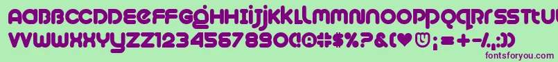 Plush-fontti – violetit fontit vihreällä taustalla