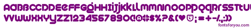 Plush-fontti – violetit fontit valkoisella taustalla