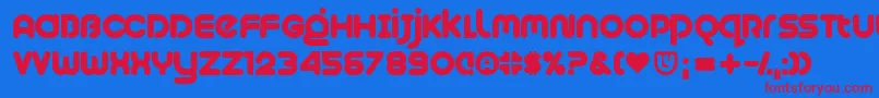 Шрифт Plush – красные шрифты на синем фоне
