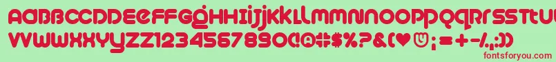 Plush Font – Red Fonts on Green Background