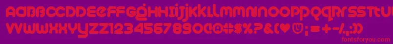 フォントPlush – 紫の背景に赤い文字
