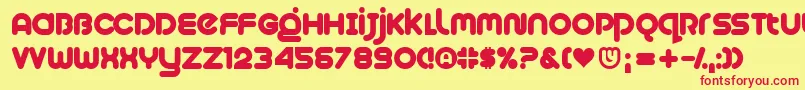 Plush Font – Red Fonts on Yellow Background