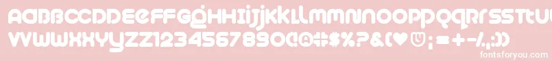 フォントPlush – ピンクの背景に白い文字