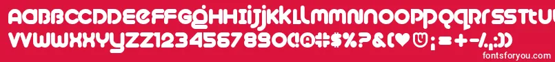 Шрифт Plush – белые шрифты на красном фоне