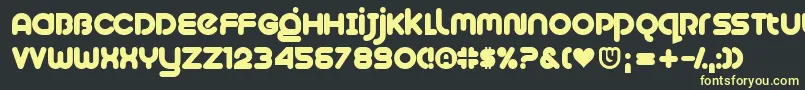 Plush-fontti – keltaiset fontit mustalla taustalla