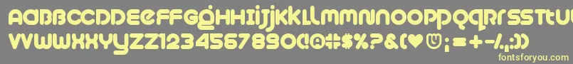 Plush-fontti – keltaiset fontit harmaalla taustalla