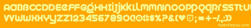 フォントPlush – オレンジの背景に黄色の文字