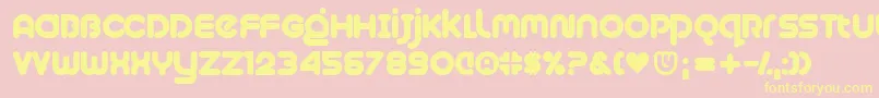 Plush-fontti – keltaiset fontit vaaleanpunaisella taustalla