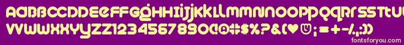 Plush-fontti – keltaiset fontit violetilla taustalla