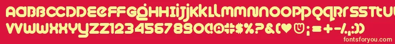 Plush-fontti – keltaiset fontit punaisella taustalla