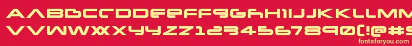Newmarsexpand-Schriftart – Gelbe Schriften auf rotem Hintergrund
