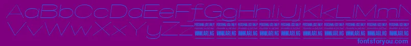 SpecifypersonalExexpthinitalic Font – Blue Fonts on Purple Background