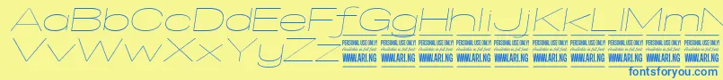 SpecifypersonalExexpthinitalic Font – Blue Fonts on Yellow Background