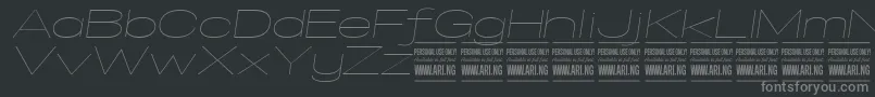 SpecifypersonalExexpthinitalic Font – Gray Fonts on Black Background