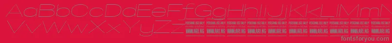 SpecifypersonalExexpthinitalic Font – Gray Fonts on Red Background