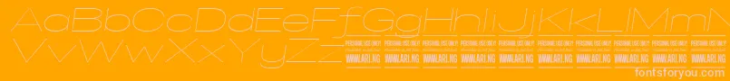 SpecifypersonalExexpthinitalic Font – Pink Fonts on Orange Background