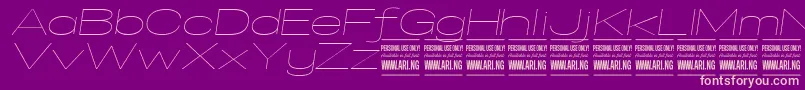 SpecifypersonalExexpthinitalic Font – Pink Fonts on Purple Background