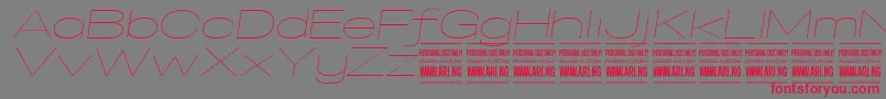 SpecifypersonalExexpthinitalic Font – Red Fonts on Gray Background