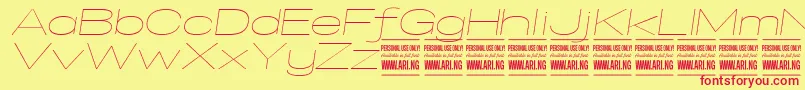 SpecifypersonalExexpthinitalic Font – Red Fonts on Yellow Background