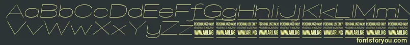 SpecifypersonalExexpthinitalic Font – Yellow Fonts on Black Background