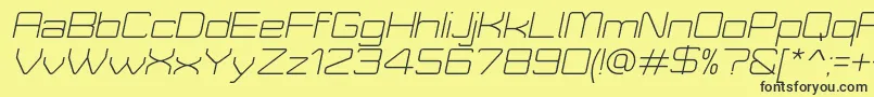 MoveXLightItalicDemo Font – Black Fonts on Yellow Background