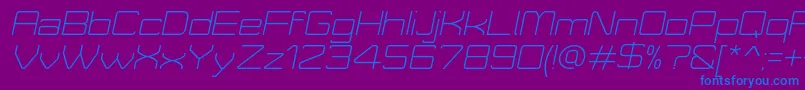 MoveXLightItalicDemo Font – Blue Fonts on Purple Background