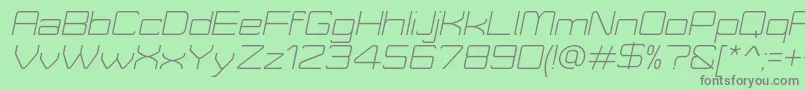 MoveXLightItalicDemo-Schriftart – Graue Schriften auf grünem Hintergrund