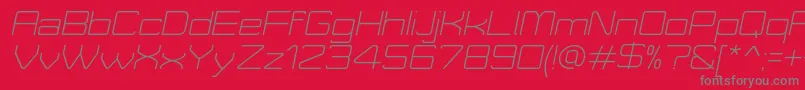 Шрифт MoveXLightItalicDemo – серые шрифты на красном фоне