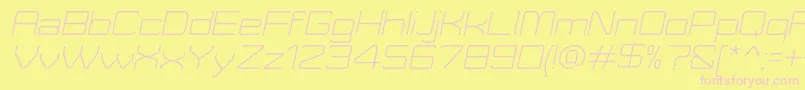 MoveXLightItalicDemo-Schriftart – Rosa Schriften auf gelbem Hintergrund