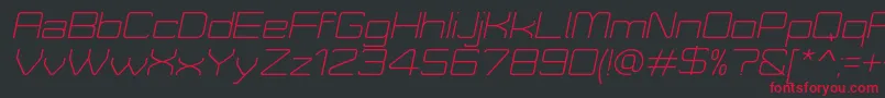 MoveXLightItalicDemo Font – Red Fonts on Black Background