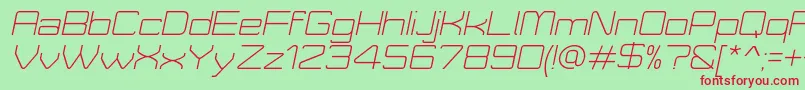 MoveXLightItalicDemo Font – Red Fonts on Green Background