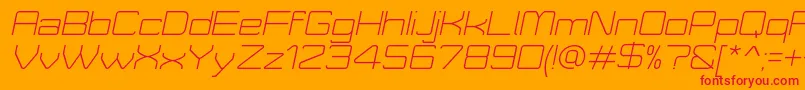MoveXLightItalicDemo Font – Red Fonts on Orange Background