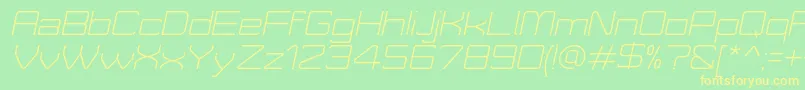 MoveXLightItalicDemo Font – Yellow Fonts on Green Background