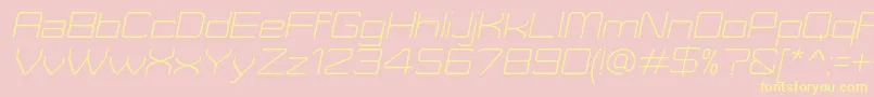 MoveXLightItalicDemo-Schriftart – Gelbe Schriften auf rosa Hintergrund