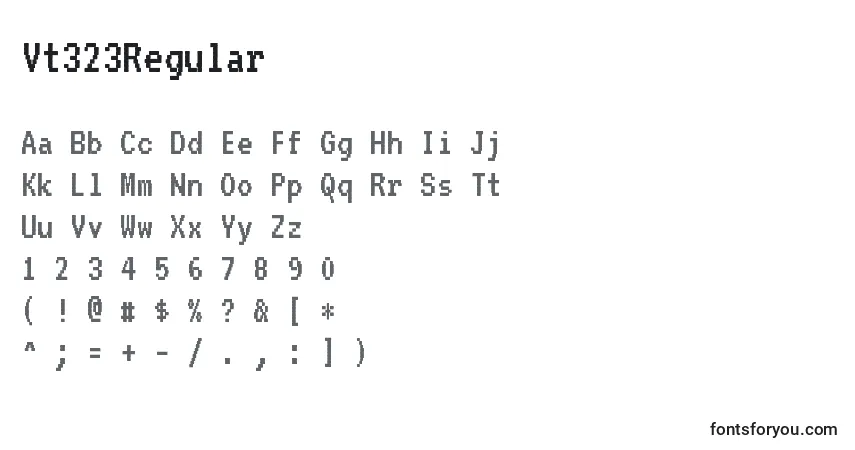 Fuente Vt323Regular - alfabeto, números, caracteres especiales