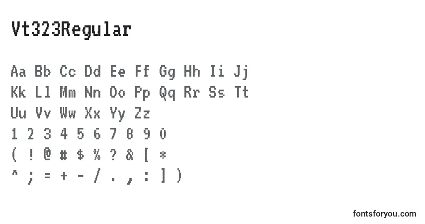 Vt323Regular-fontti – aakkoset, numerot, erikoismerkit