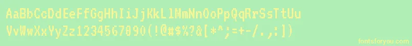 Vt323Regular Font – Yellow Fonts on Green Background